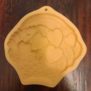 Vintage BROWN BAG Cookie Art by Hill Design Inc Large Heart Mold 1992 6" X 6"